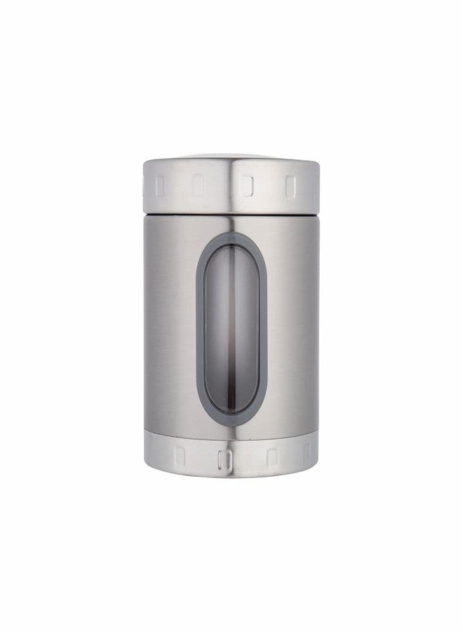 DUBBLIN Stainless Steel Storage jar container Fresher screw lid transparent visible window food safe steel Storage container 1250 ml, 1 Piece, Silver - Image 1